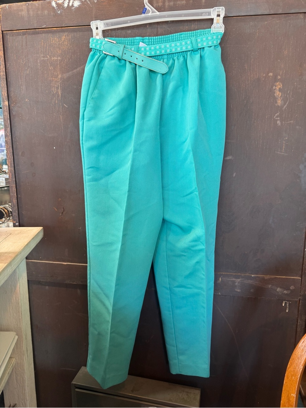 Vintage 90s Alfred Dunner turquoise size 12 pants with belt